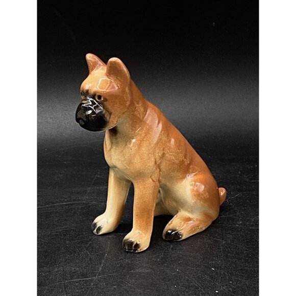 Other - Ceramic Brown Boxer Seated Enesco Imports Japan 3 1/2" Japan